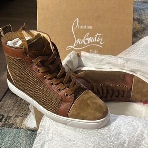 Christian Louboutin Men's Brown High-Top Sneakers
